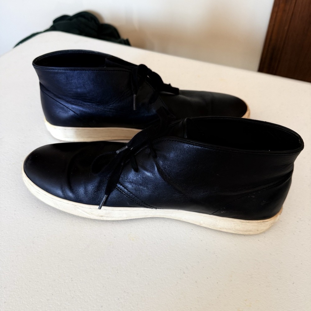 Vince Black Leather Lace High Top‎ Sneakers Men's Chukka Size 13 Minimalist